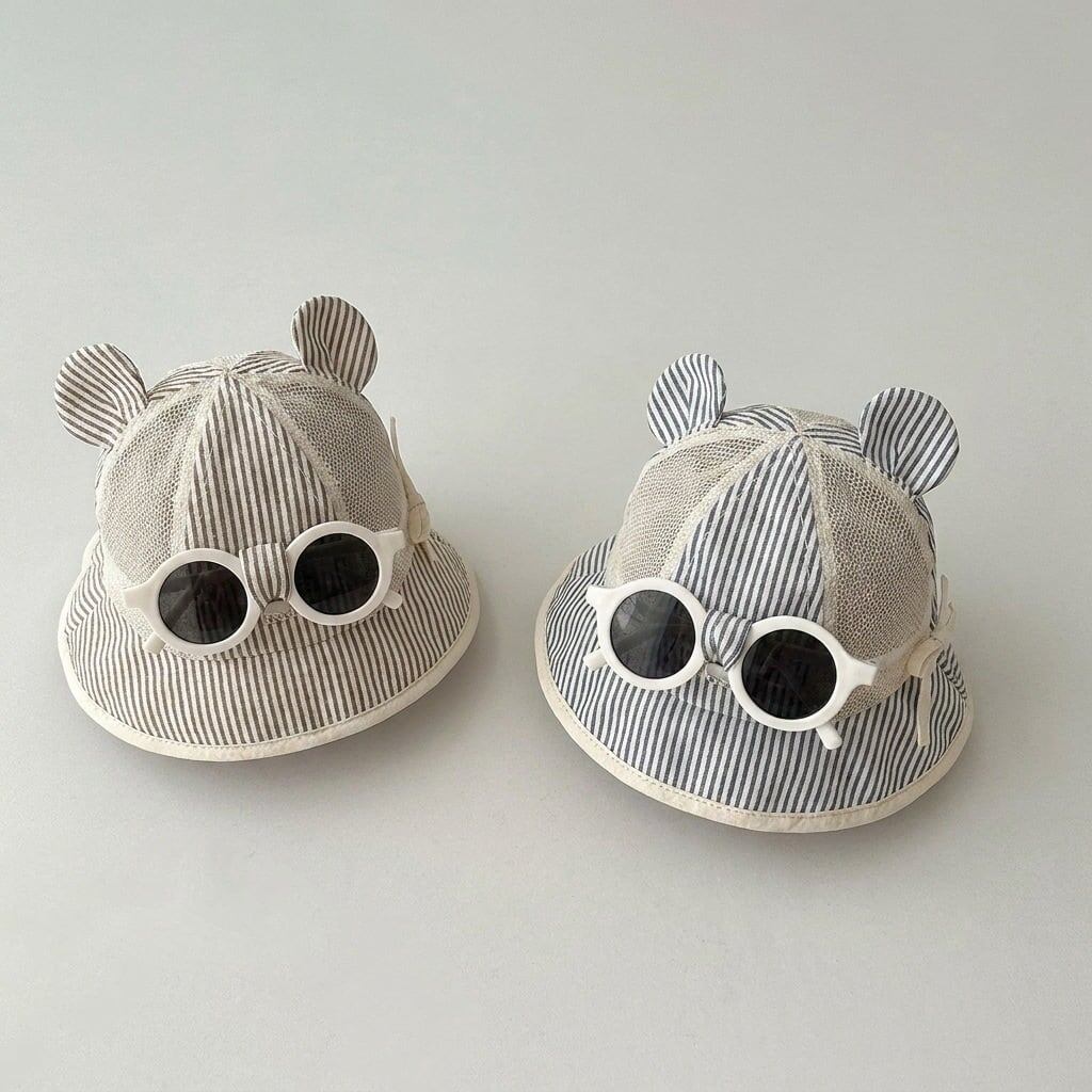 【HAT】ストライプクマ帽子 C0153
