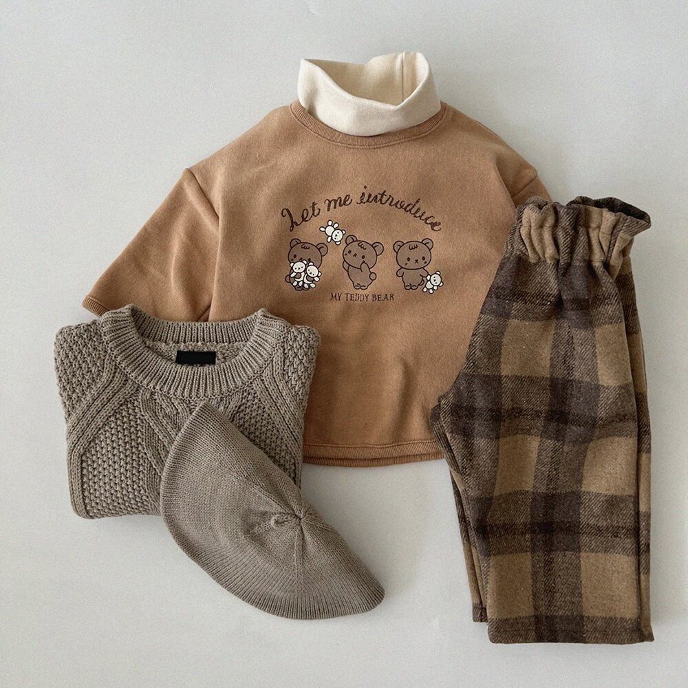 【秋新作】熊柄シャツ A1139