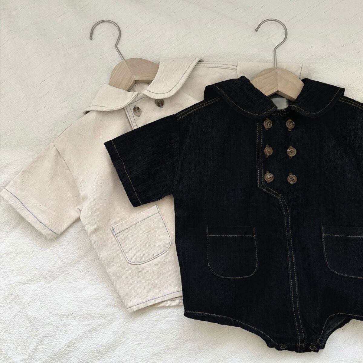 [Autumn New Arrival] Simple Design Denim Romper - All 2 Colors A0638