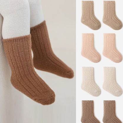 【SOCKS】暖かいリブ無地ソックス C0227