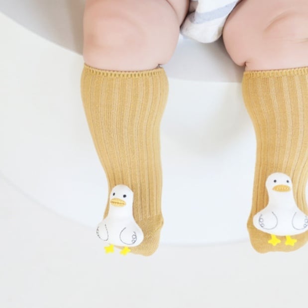 【SOCKS】可愛いアヒルリブソックス C0172