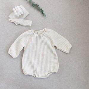 [Autumn Collection] Plain Round-Neck Romper - 3 Colors A0022