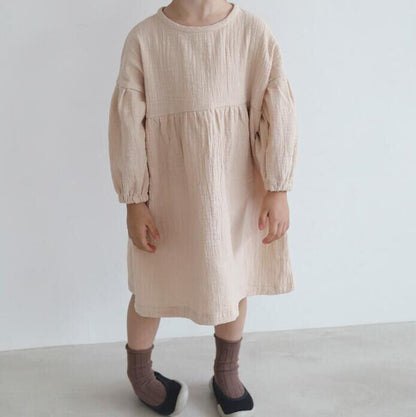 [80-130] New Autumn Shoulder Design Linen Dress (2 Colors) A0814