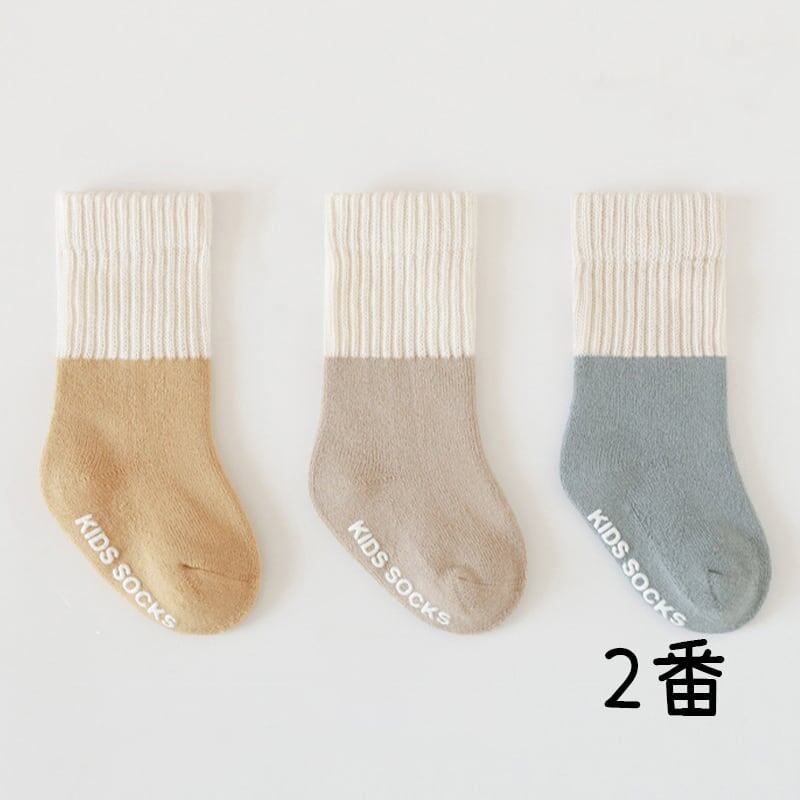 【SOCKS】カラーバリリブソックス　3ペアセット C0220
