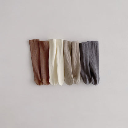 [Socks] Natural Frill Plain Socks, Set of 4 C0222