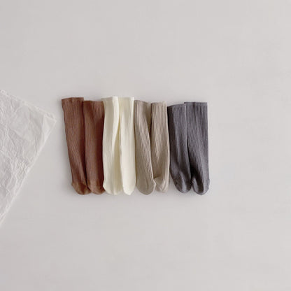 [Socks] Natural Frill Plain Socks, Set of 4 C0222