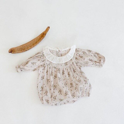 [New for Fall] Peter Pan Collar Floral Romper A0349