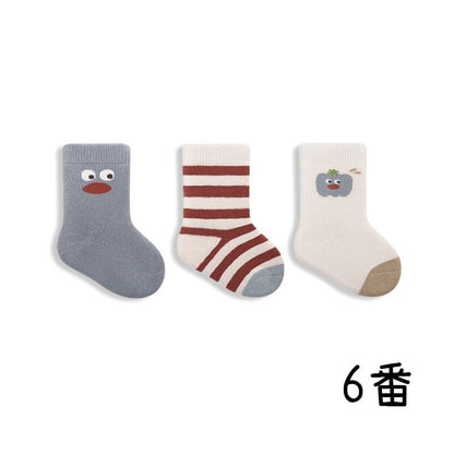 【SOCKS】暖かいアニマル柄ソックス　3ペアセット C0004