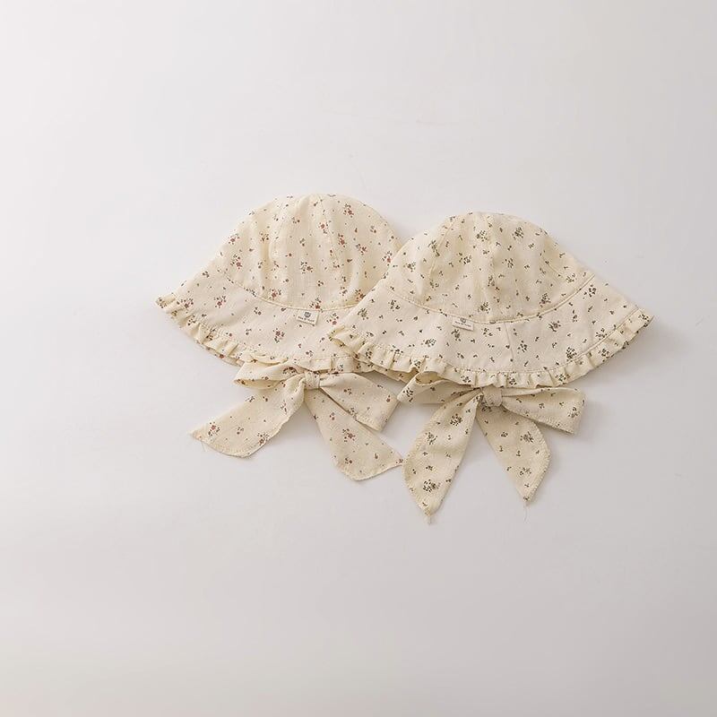 【HAT】リボン付き小花ボンネット　帽子 C0128