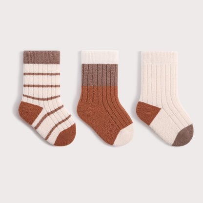 [SOCKS] Warm Border Socks - 3-Pair Set C0085