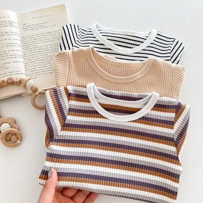 【秋新作】ミニマリズムボーダーロンパース　全3種類 A0795
