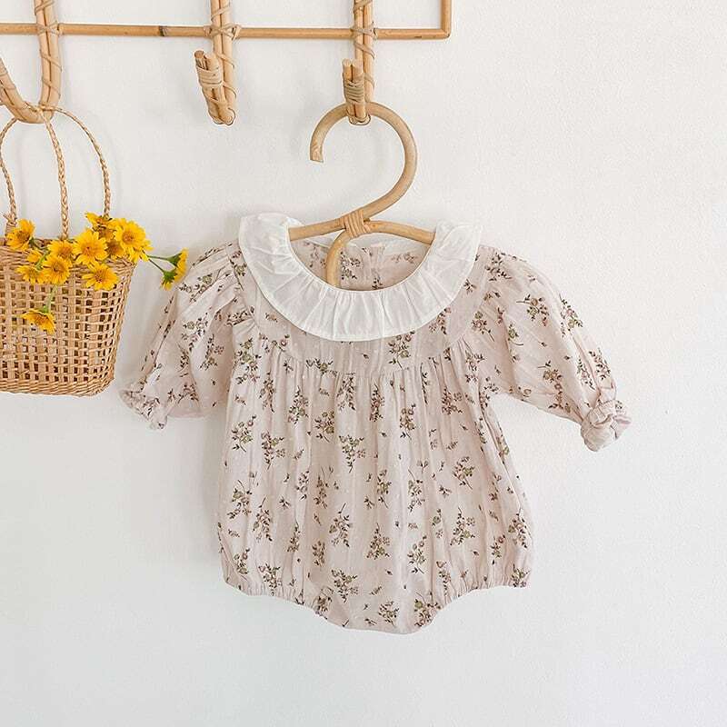 [New for Fall] Peter Pan Collar Floral Romper A0349