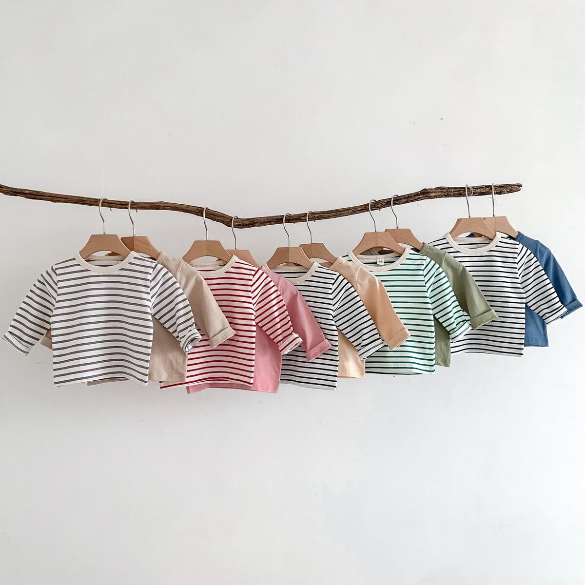 【秋新作】シンプルorボーダ柄シャツ　全10種類 A0909