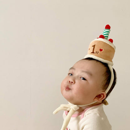 【秋新作】記念日用1歳プリントロンパースORヘアアクセサリー　全2色 A0164