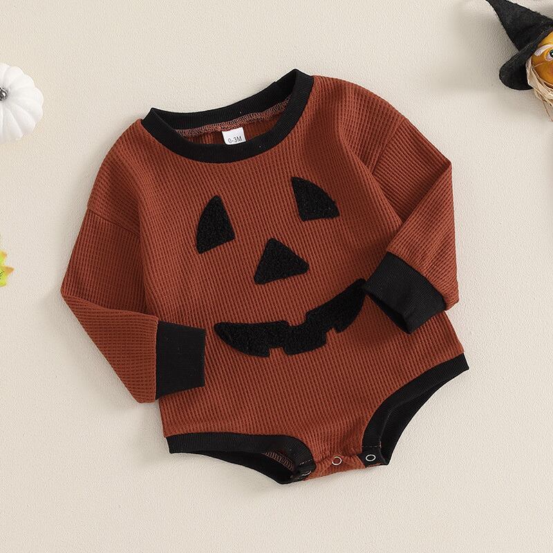 【秋新作】ハロウィーンワッフル悪魔ロンパース　全2色 A1105