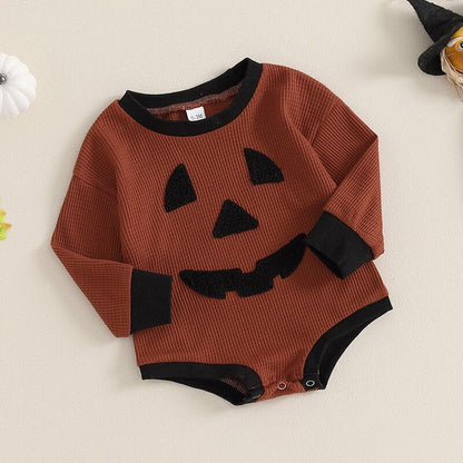 【秋新作】ハロウィーンワッフル悪魔ロンパース　全2色 A1105
