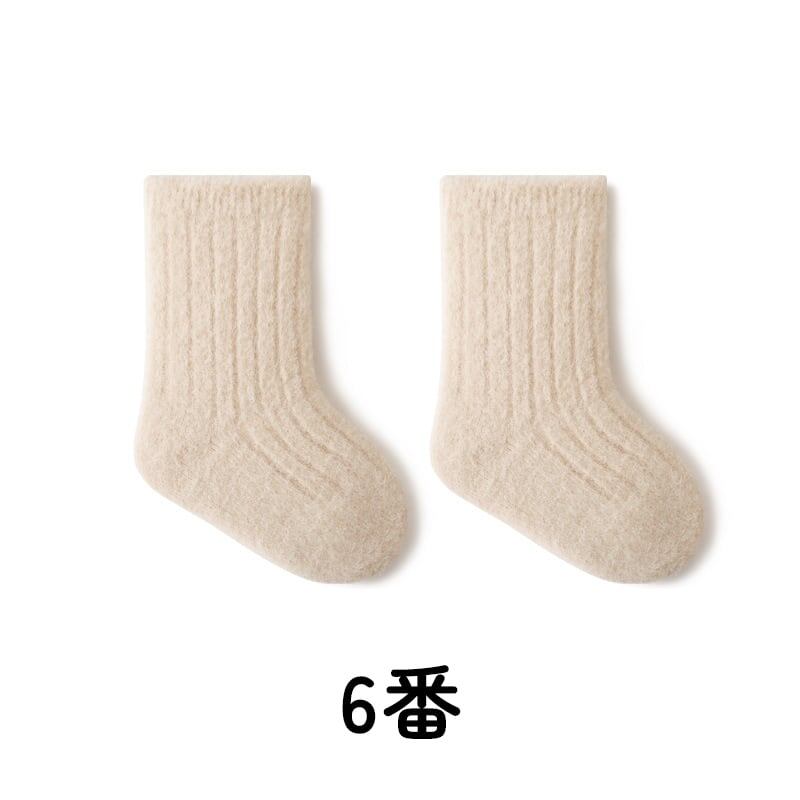 【SOCKS】暖かいリブ無地ソックス C0227