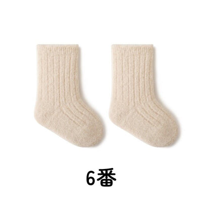【SOCKS】暖かいリブ無地ソックス C0227