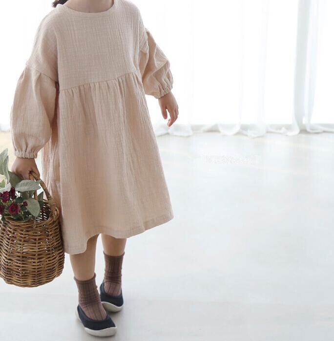 [80-130] New Autumn Shoulder Design Linen Dress (2 Colors) A0814