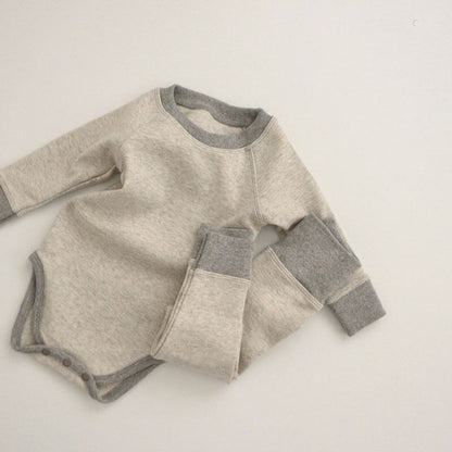 [Autumn New Arrival] Simple Design Romper or Top & Leggings 2-piece Set - All 2 Colors A0837