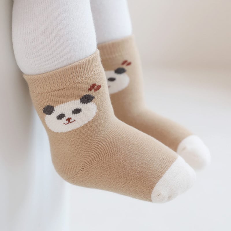 【SOCKS】暖かいアニマル柄ソックス　3ペアセット C0004