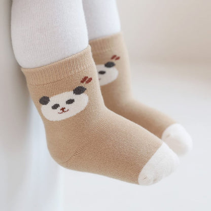 【SOCKS】暖かいアニマル柄ソックス　3ペアセット C0004