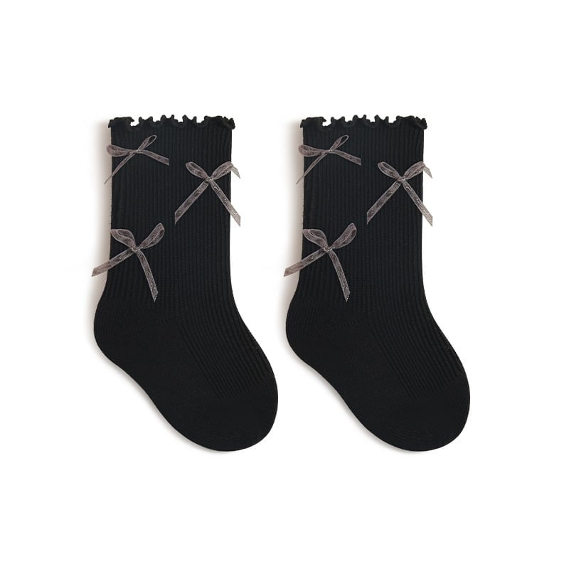 【SOCKS】蝶結び付きリブソックス C0118