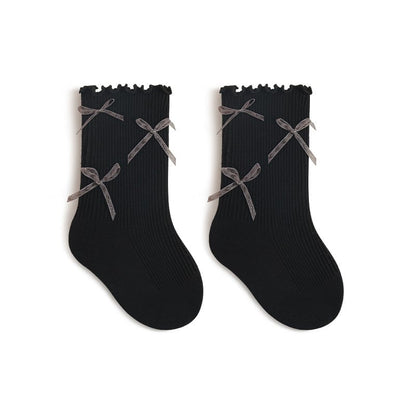 【SOCKS】蝶結び付きリブソックス C0118