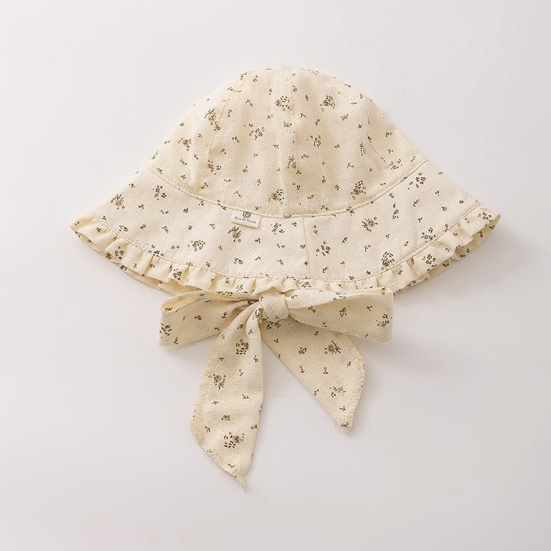 【HAT】リボン付き小花ボンネット　帽子 C0128
