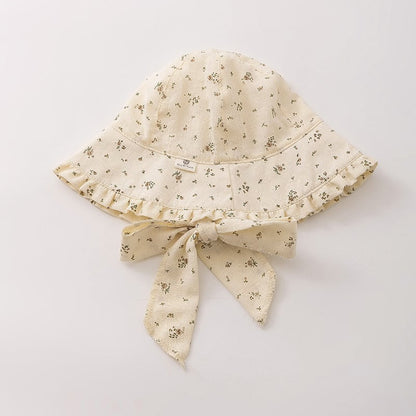 【HAT】リボン付き小花ボンネット　帽子 C0128