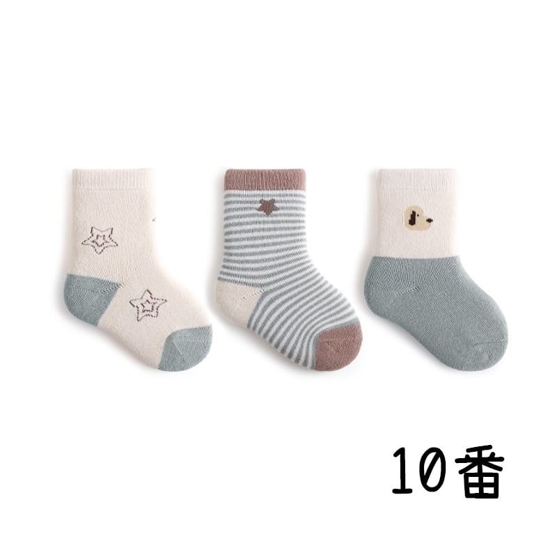 【SOCKS】暖かいカートゥーンソックス　3ペアセット C0205