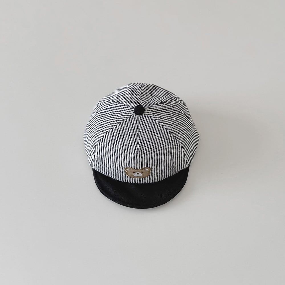 【HAT】ストライプクマ柄帽子 C0168