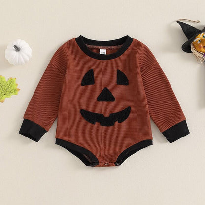 【秋新作】ハロウィーンワッフル悪魔ロンパース　全2色 A1105