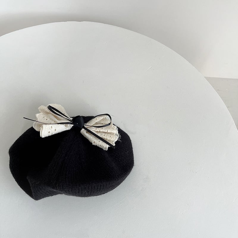 【HAT】蝶結び付き可愛いベレー帽子 C0190