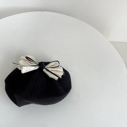 【HAT】蝶結び付き可愛いベレー帽子 C0190