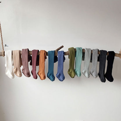 [Autumn New Arrival] Simple Ribbed Tights - All 16 Colors A0275