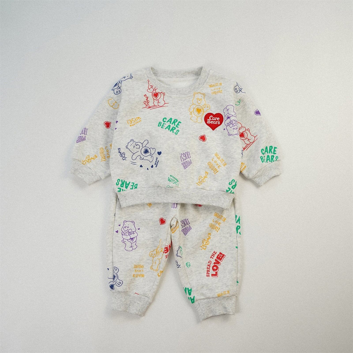 【秋新作】英字＆熊柄カジュアルセットアップ A1100