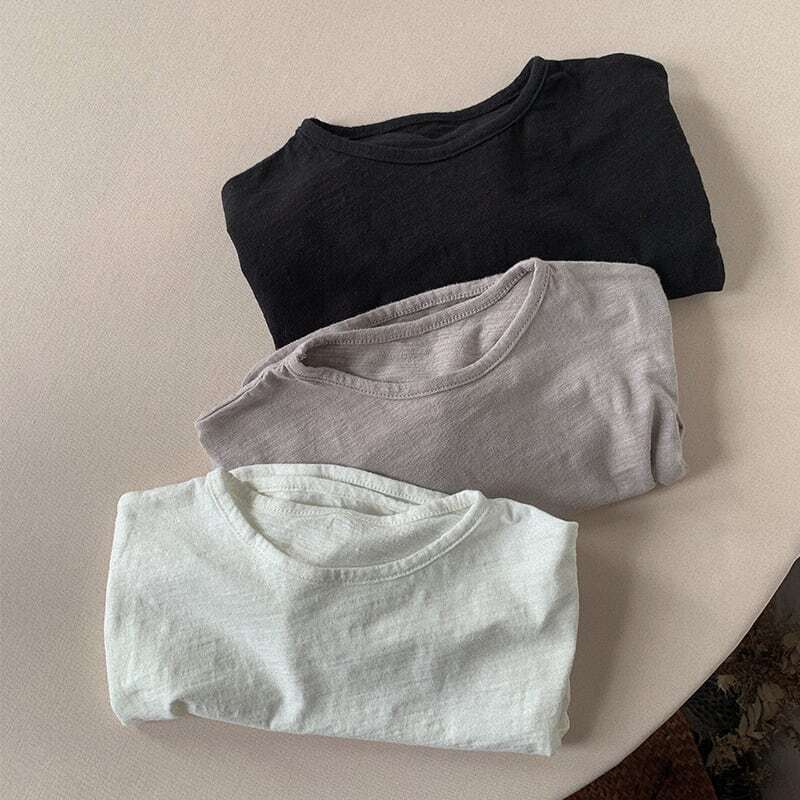 [Autumn New Arrival] Simple Versatile Plain Cotton T-Shirt - 8 Colors A0865
