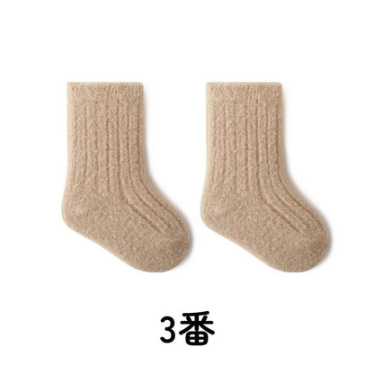 【SOCKS】暖かいリブ無地ソックス C0227