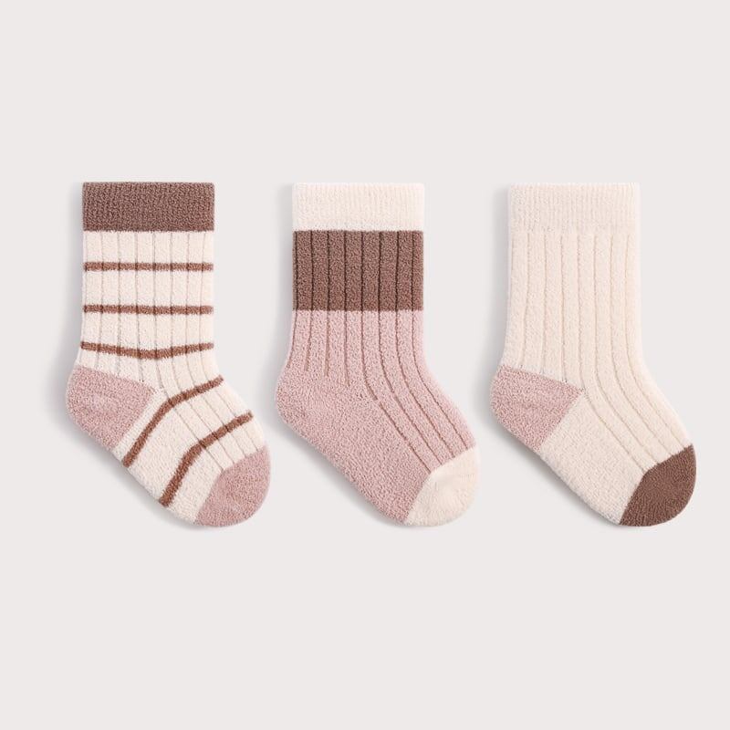 [SOCKS] Warm Border Socks - 3-Pair Set C0085