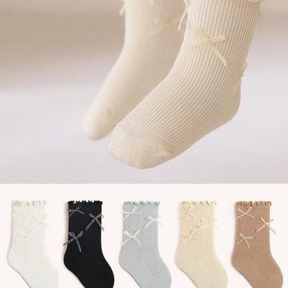 【SOCKS】蝶結び付きリブソックス C0118