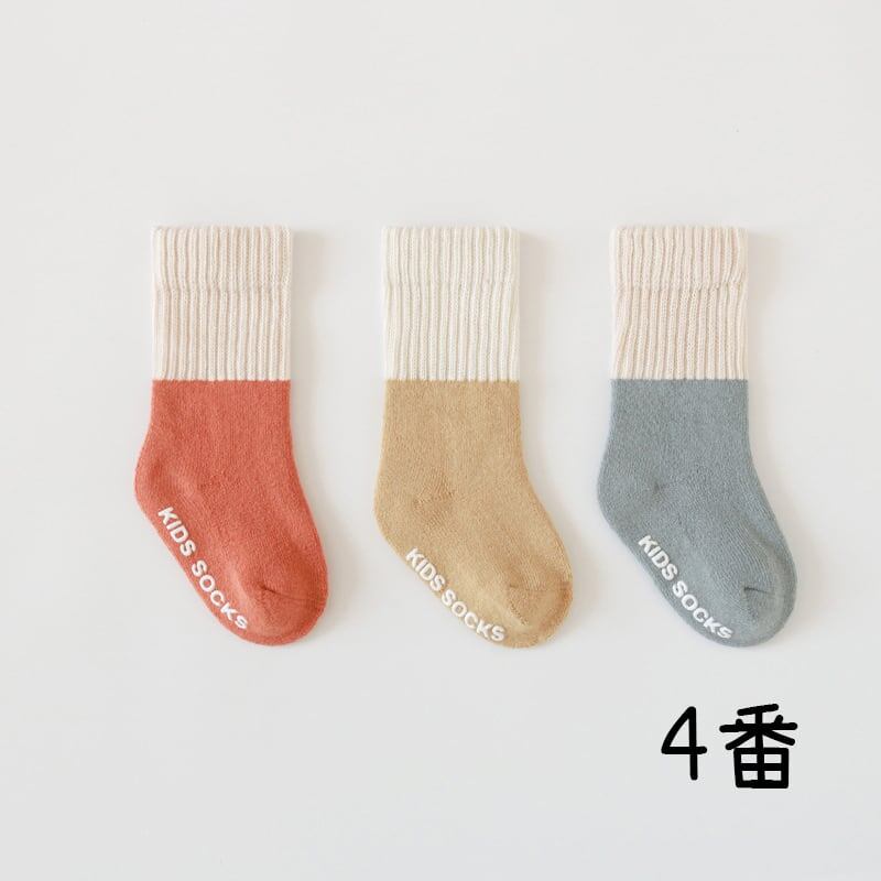 【SOCKS】カラーバリリブソックス　3ペアセット C0220