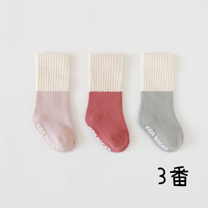 【SOCKS】カラーバリリブソックス　3ペアセット C0220