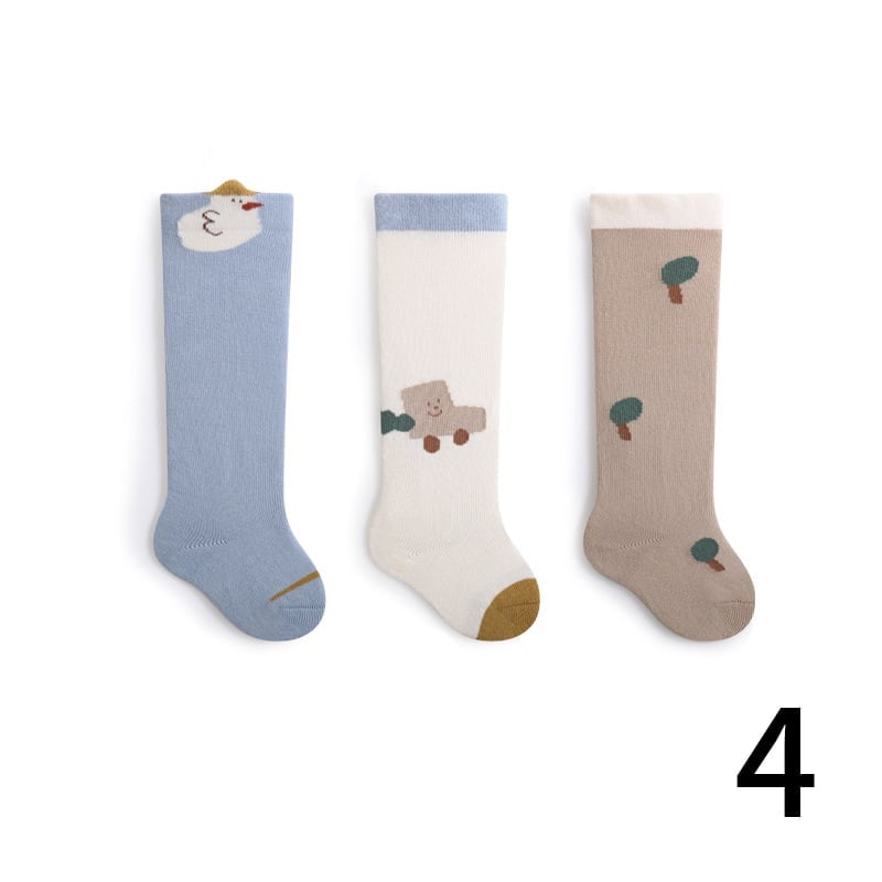 [SOCKS] Warm Cartoon Stockings - 3 Pair Set C0114