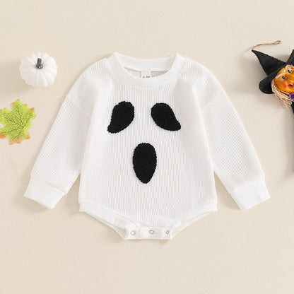 【秋新作】ハロウィーンワッフル悪魔ロンパース　全2色 A1105