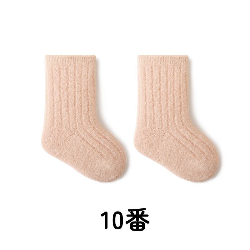 【SOCKS】暖かいリブ無地ソックス C0227