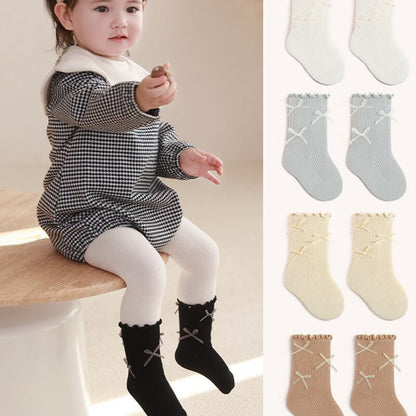 【SOCKS】蝶結び付きリブソックス C0118