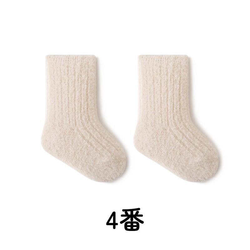【SOCKS】暖かいリブ無地ソックス C0227