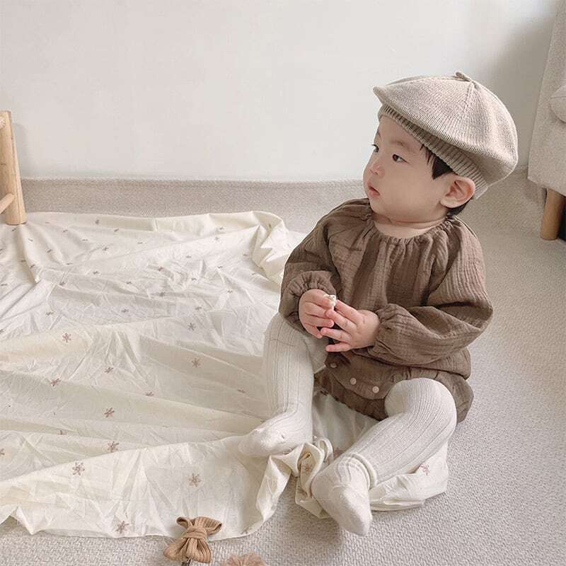 [Autumn Collection] Plain Round-Neck Romper - 3 Colors A0022