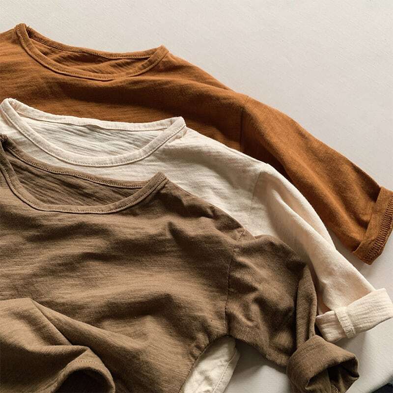 [Autumn New Arrival] Simple Versatile Plain Cotton T-Shirt - 8 Colors A0865